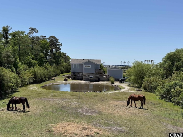 view of property's community with a water view