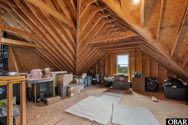 view of unfinished attic