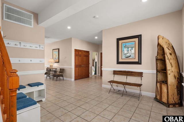 25238 Mac Oca Dr Lot 14, Waves, NC 27982 - hall featuring light tile patterned floors, recessed lighting, and baseboards