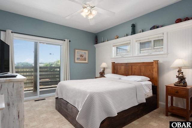 25238 Mac Oca Dr Lot 14, Waves, NC 27982 - bedroom with access to exterior and ceiling fan