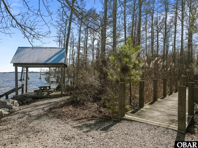 view of dock area