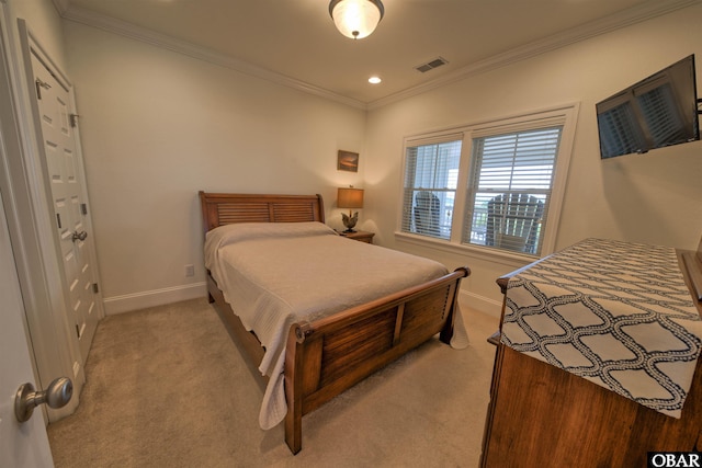 24252 Resort Rodanthe Dr Unit 1C, Rodanthe, NC 27968 - carpeted bedroom with ornamental molding, baseboards, and recessed lighting