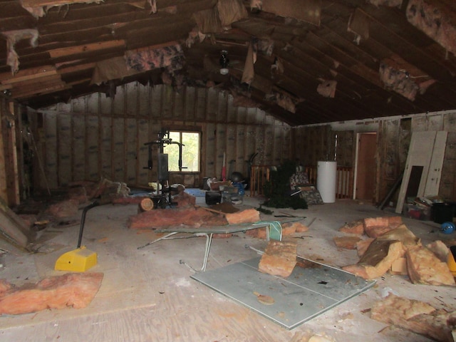 view of unfinished attic