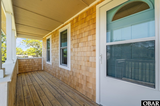 deck with covered porch