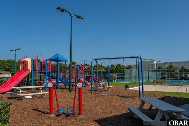 community playground with fence