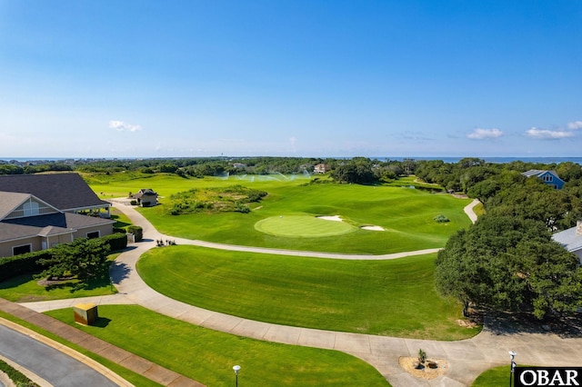 aerial view with view of golf course