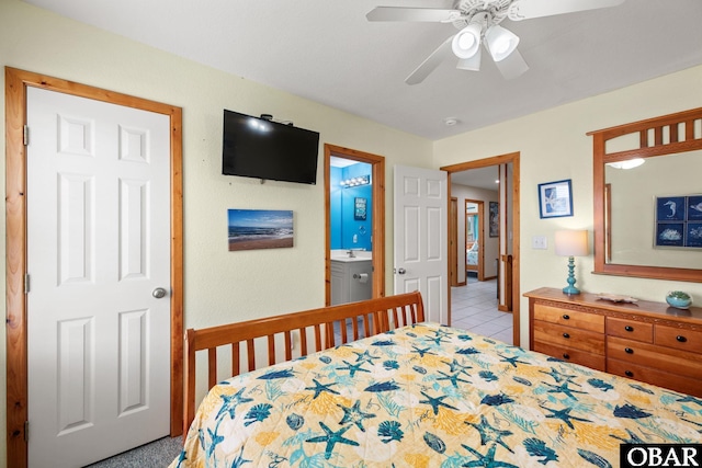 bedroom featuring a ceiling fan