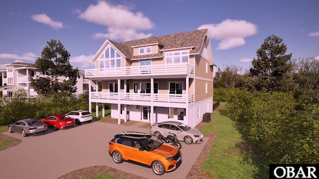812 Whalehead Dr Lot #, Corolla, NC 27927 - view of front of house with a balcony and roof with shingles
