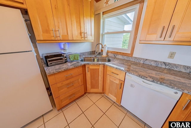 65 Ocean Blvd Lot 3-4, Southern Shores, NC 27949 - kitchen featuring white appliances, light tile patterned floors, and stone countertops