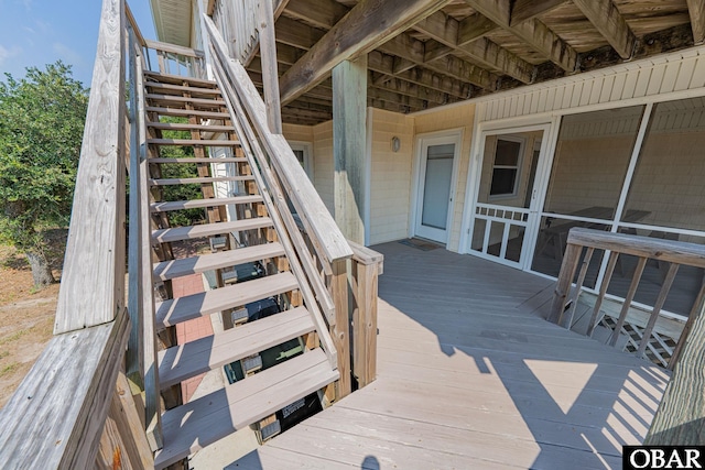 65 Ocean Blvd Lot 3-4, Southern Shores, NC 27949 - wooden deck with stairs