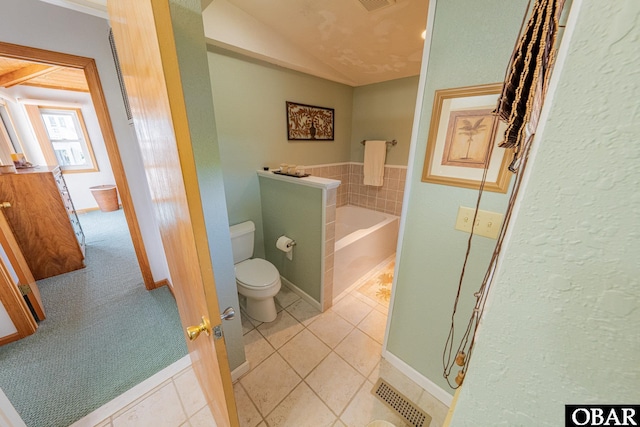 65 Ocean Blvd Lot 3-4, Southern Shores, NC 27949 - full bath with a garden tub, tile patterned flooring, and vaulted ceiling