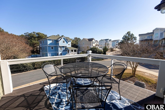 deck with a residential view