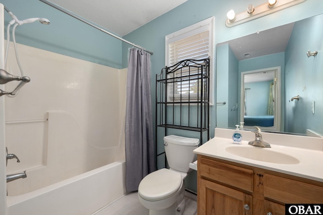 147 Dr Newbern Rd Lot # 3, Powells Point, NC 27966 - full bath featuring toilet, vanity, and shower / bathtub combination with curtain