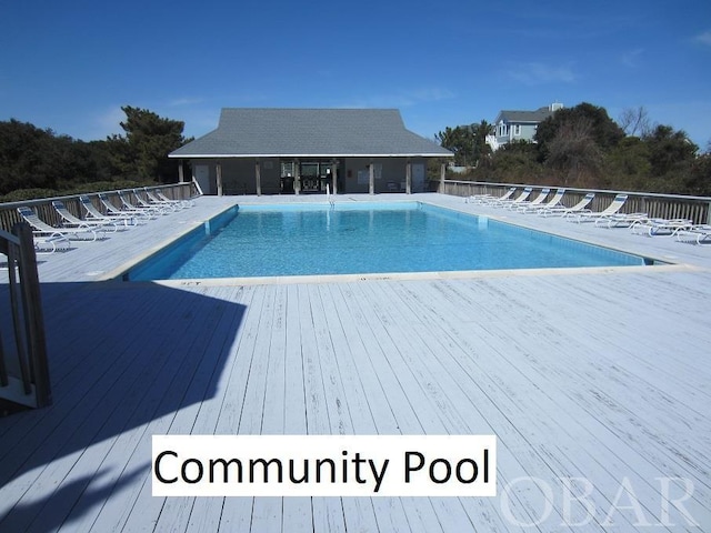 community pool with fence