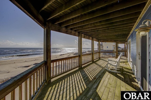 24255 S Shore Dr Lot # 9, Rodanthe, NC 27968 - wooden terrace featuring view of water and beach