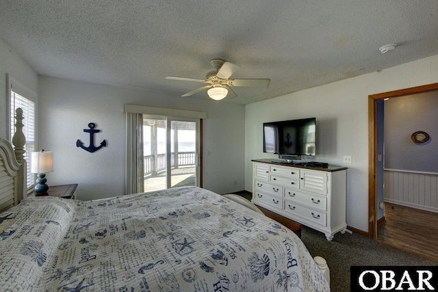 24255 S Shore Dr Lot # 9, Rodanthe, NC 27968 - bedroom featuring a textured ceiling, ceiling fan, and access to outside