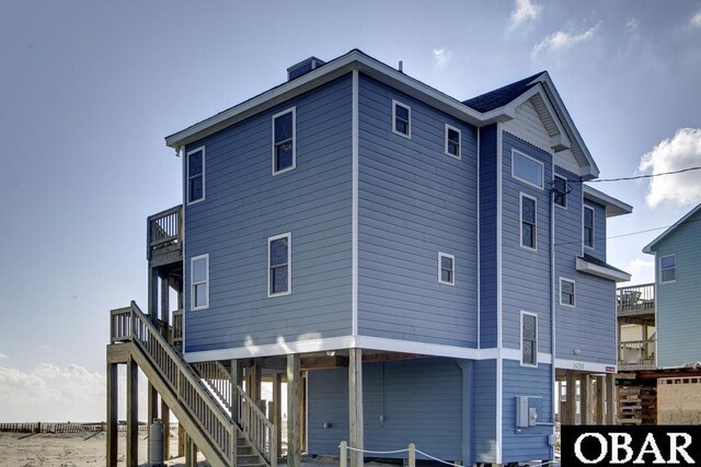 24255 S Shore Dr Lot # 9, Rodanthe, NC 27968 - back of house featuring stairway and a balcony