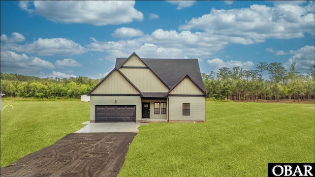 329 Country Club Rd Lot A, Lot A, Camden, NC 27921 - view of front facade with driveway, a front lawn, an attached garage, and roof with shingles