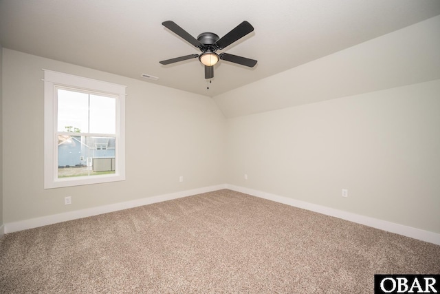 329 Country Club Rd Lot A, Lot A, Camden, NC 27921 - carpeted empty room featuring baseboards, ceiling fan, and vaulted ceiling