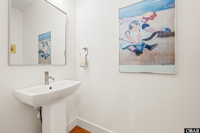197 Wax Myrtle Trl Lot # 15R, Southern Shores, NC 27949 - bathroom with baseboards and wood finished floors