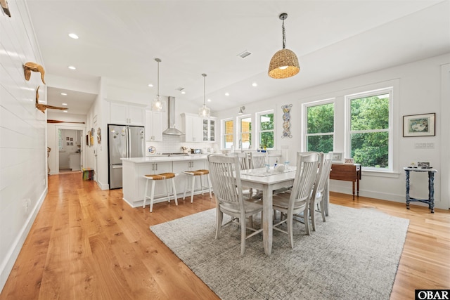 197 Wax Myrtle Trl Lot # 15R, Southern Shores, NC 27949 - dining area with light wood-style flooring, baseboards, and recessed lighting