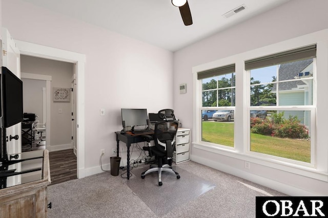 1303 W First St Lot 63, Kill Devil Hills, NC 27948 - home office with a ceiling fan and baseboards