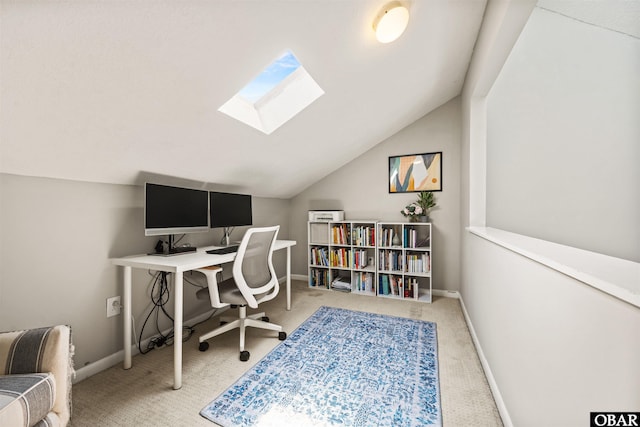614-B Sea Oats Ct Lot # 6, Corolla, NC 27927 - office space with a skylight, carpet, and lofted ceiling