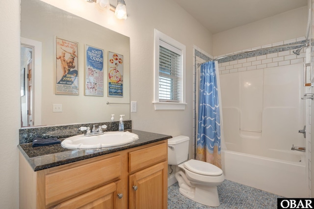 56432 NC-12 Hwy Lot 1, Hatteras, NC 27943 - bathroom featuring toilet, shower / bath combination with curtain, and vanity