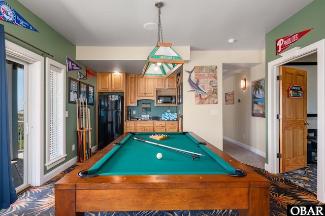 56432 NC-12 Hwy Lot 1, Hatteras, NC 27943 - rec room featuring baseboards, carpet flooring, and billiards