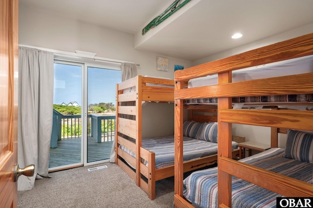 56432 NC-12 Hwy Lot 1, Hatteras, NC 27943 - carpeted bedroom featuring access to outside and recessed lighting