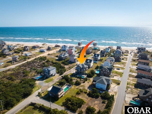 23212 Sea Oats Dr Lot 18, Rodanthe, NC 27968 - drone / aerial view with a beach view and a water view