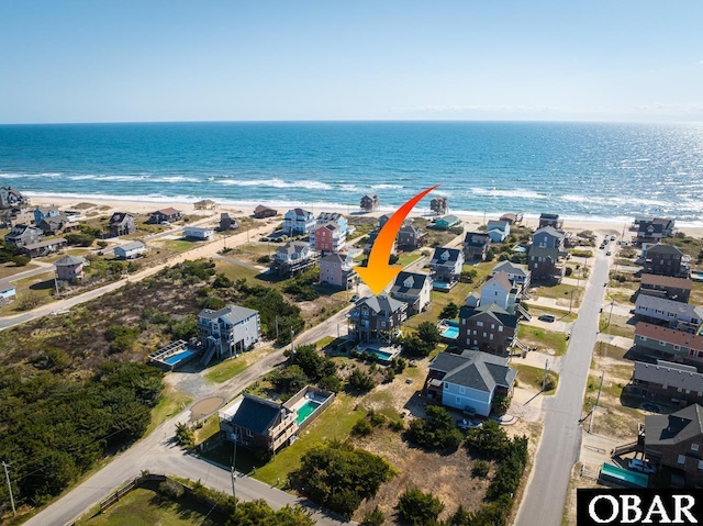 23212 Sea Oats Dr Lot 18, Rodanthe, NC 27968 - bird's eye view featuring a view of the beach and a water view