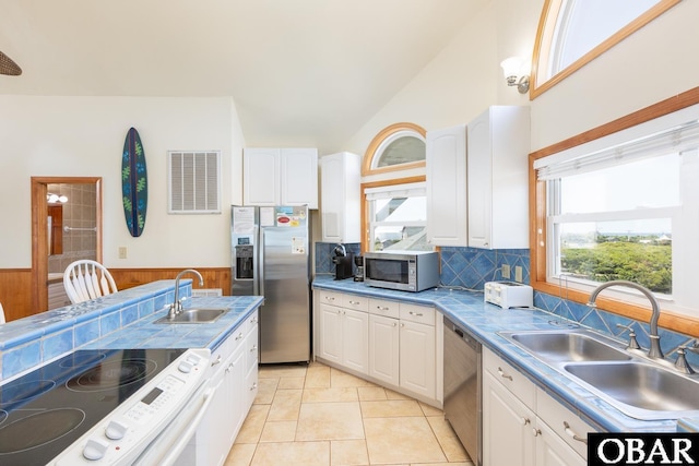 23212 Sea Oats Dr Lot 18, Rodanthe, NC 27968 - kitchen featuring visible vents, a sink, white cabinetry, and stainless steel appliances