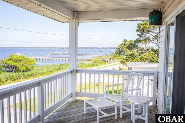 2603 Bay Dr Lot 3, Kill Devil Hills, NC 27948 - wooden terrace with a water view