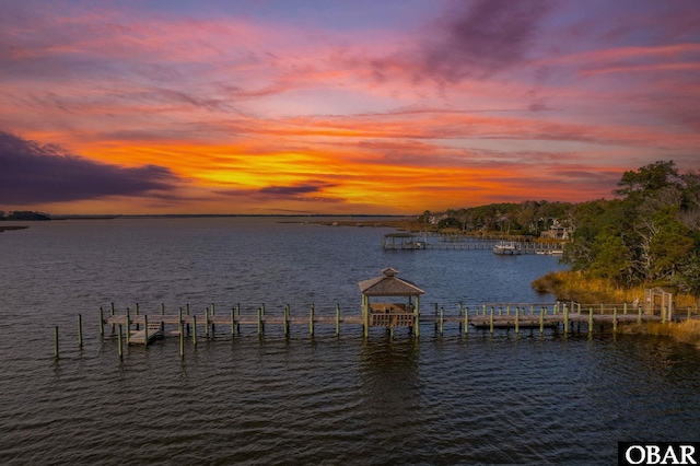 1304 Harpoon Dr Lot # 70, Kill Devil Hills, NC 27948 - water view featuring a dock and a gazebo