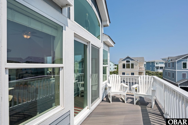 balcony with a residential view