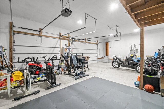 garage featuring a garage door opener