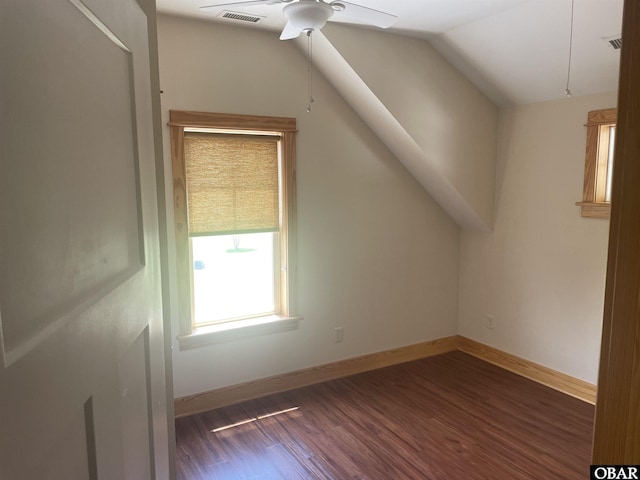 102 Daybreak Ct Lot # 53, Grandy, NC 27939 - bonus room with a ceiling fan, wood finished floors, and lofted ceiling
