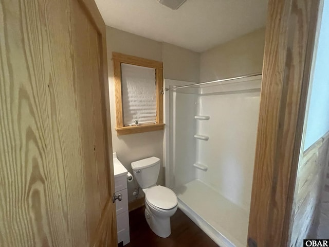 102 Daybreak Ct Lot # 53, Grandy, NC 27939 - bathroom featuring a shower, vanity, and wood finished floors