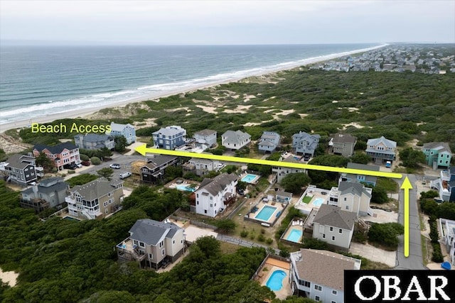 629 Sanderling Trl Lot 51, Corolla, NC 27927 - aerial view of property's location with expansive beach and property boundaries highlighted
