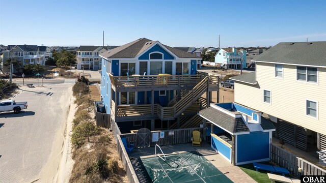 aerial view with a residential view