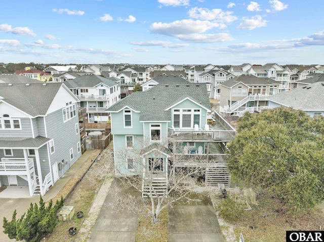 aerial view with a residential view