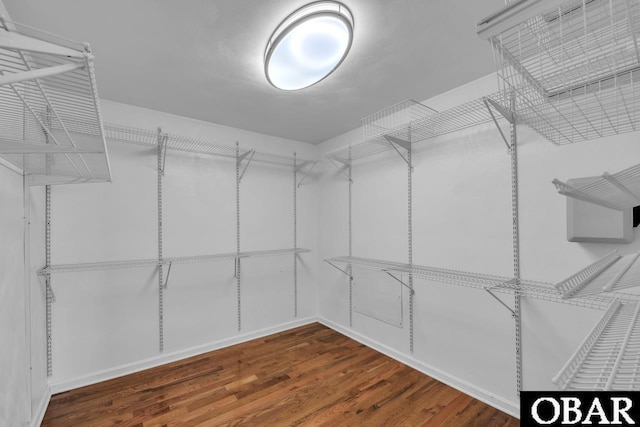 spacious closet with wood finished floors