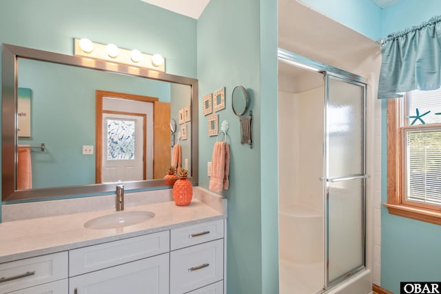 50011 Kings Point Dr Lot 335, Frisco, NC 27936 - bathroom with vanity and a shower stall