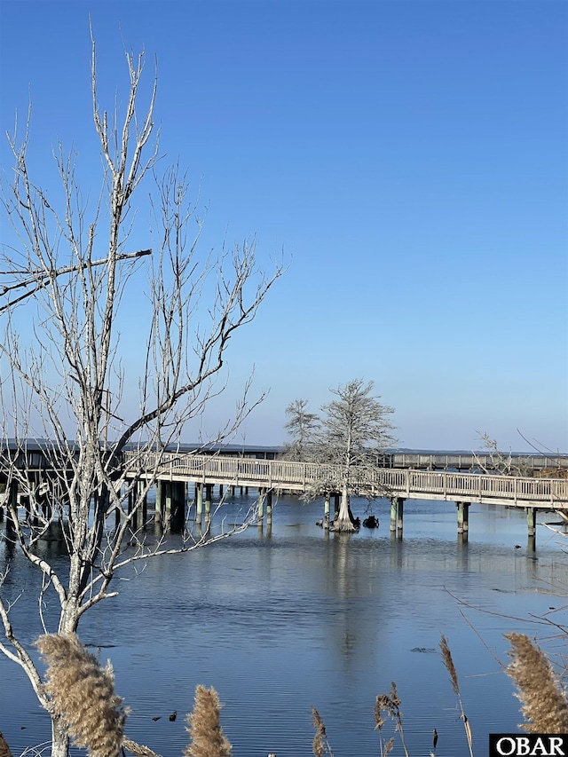 water view featuring a pier