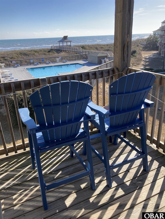 balcony with a water view