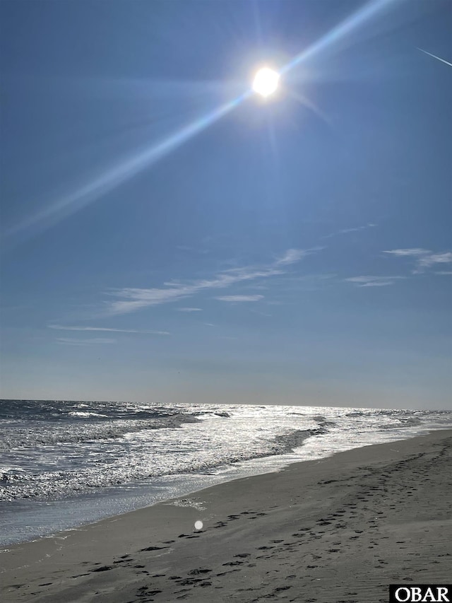 property view of water with a beach view