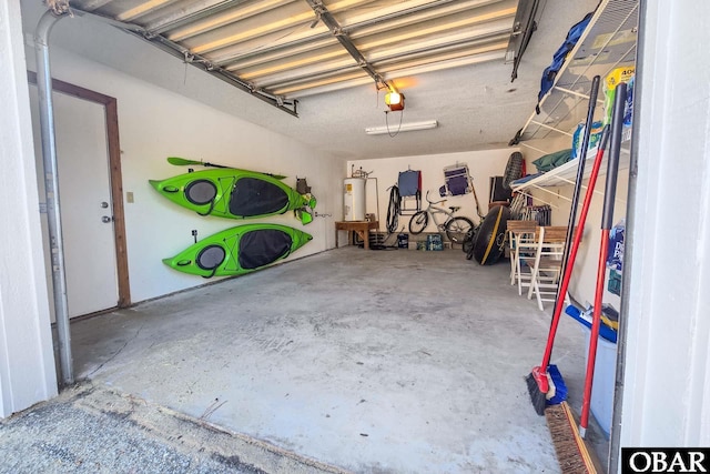 garage with water heater