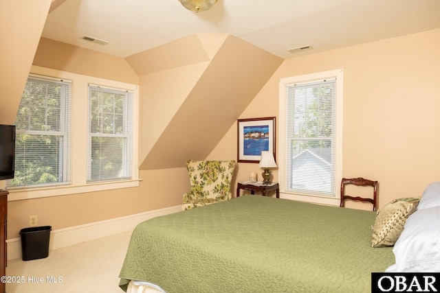 505 N Broad St, Edenton, NC 27932 - bedroom featuring lofted ceiling, baseboards, and visible vents
