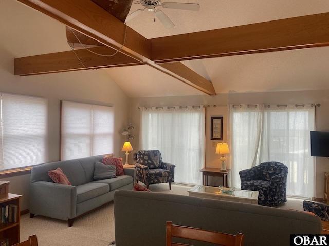 58221 Liberator Way Lot 1-3, Hatteras, NC 27943 - living room featuring ceiling fan and light carpet